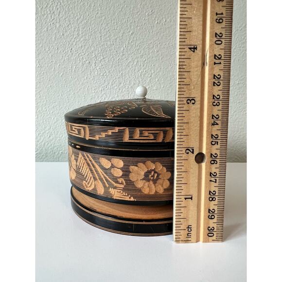 Handmade Crafted in Mexico Folk Art Wood Box Carved Wood Jewelry Treasure Box - Picture 8 of 8